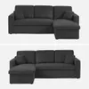 sweeek - Ecksofa mit Schlaffunktion, Cord-Bezug, breit Produktbild-Vorschau 3