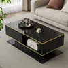 Merax Hochglanzer LED-Couchtisch mit Golddekor, Produktbild-Vorschau 5