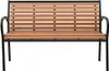 Panchina da giardino nera e marrone 116 cm in acciaio e WPC Anteprima dell’immagine prodotto 1