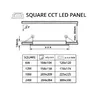 T-LED Černý vestavný LED panel hranatý 174 x 174mm 12W 24V Náhled obrázku produktu 4