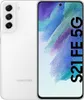 A white Samsung Galaxy S21 FE 5G smartphone is shown from the front and back. Podgląd zdjęcia produktu