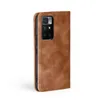 A brown flip cover phone case is shown against a white background. Produktbild-Vorschau