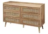 CALICOSY - Commode 6 tiroirs avec façades en rotin naturel Voir les images du produit 4