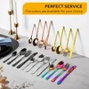 A collection of cutlery sets in various colors displayed on a table. Produktbild-Vorschau