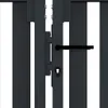 Close-up view of a dark gray metal gate with a black handle and a keyhole. Anteprima dell’immagine prodotto