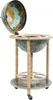 vidaXL Globe Bar s držákem na lahve Eukalyptus Wood Blue Náhled obrázku produktu 1