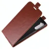 A brown flip case for a smartphone is shown open, revealing the phone's interior. Produktbild-Vorschau
