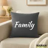 Huuraa Kissenbezug Family Schriftzug 40x40cm Steel Grey Produktbild-Vorschau 2