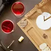 Relaxdays Käsebrett mit Besteck, Käseplatte mit Käsegabel Produktbild-Vorschau 2
