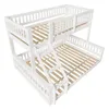 A white bunk bed with a ladder, shown from a diagonal angle against a white background. Anteprima dell’immagine prodotto