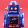 Roboter kleiner Weltraum Roboter blau Blechroboter Produktbild-Vorschau 9