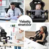 A collage of four images showing different people using gaming chairs in various settings. Produktbild-Vorschau