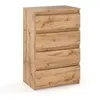A tall, narrow chest of drawers made of wood with a light brown finish and visible wood grain. Podgląd zdjęcia produktu