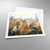 Poster - Poster ohne Rahmen - Kraniche Vögel Herbst - 60x60 Produktbild-Vorschau 3