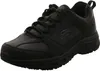 A black Skechers shoe is shown from a side angle against a white background. Voir les images du produit