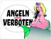 Angeln leider verboten Metallschild XXL in 28x38 cm in weiß Produktbild-Vorschau 1