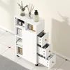 HOMCOM Badezimmerschrank Schmal mit 4 Rollen 3 Schubladen 5 Produktbild-Vorschau 9