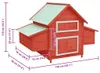 vidaXL Kurnik biało-czerwony 150x96x110 cm z litego drewna Podgląd zdjęcia produktu 7