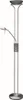 A silver floor lamp with two lights, one adjustable. Produktbild-Vorschau