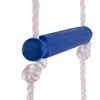 A close-up view of a blue plastic handle attached to a white rope ladder, against a white background. Voir les images du produit