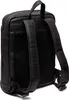 The back view of a black leather backpack. Produktbild-Vorschau