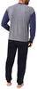 Lässiger Herren Frottee Schlafanzug langarm Pyjama mit Produktbild-Vorschau 5