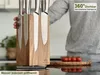Magnetický blok na nože z agátového dreva - otočný o 360° - Náhľad obrázku produktu 3