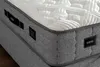 A close-up view of a mattress and box spring set. Produktbild-Vorschau