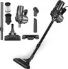 A collection of vacuum cleaner parts and accessories, including the main unit, are displayed against a white background. Produktbild-Vorschau