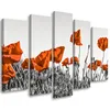 5-teiliges leinwandbild roter klatschmohn 200x100 cm Feeby Produktbild-Vorschau 1