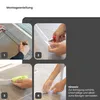 An instructional image showing steps for installing a shower seal. Produktbild-Vorschau