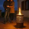 Relaxdays Feuertonne Rostoptik, Funkenschutz, Schürhaken & Produktbild-Vorschau 5