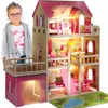 Großes Holz Puppenhaus mit LED-Beleuchtung – 3 Etagen, 17 Produktbild-Vorschau 1