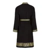 Luxus Bademantel Kimono Mäander schwarz gold für Damen & Produktbild-Vorschau 5