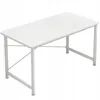 A white computer desk with a metal frame against a white background. Anteprima dell’immagine prodotto