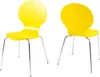 Two yellow chairs with metal legs are shown against a white background. Podgląd zdjęcia produktu