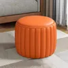Pouf en cuir, pouf en cuir, repose-pieds, mousse hautement Voir les images du produit 1