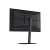 The back view of a black computer monitor on a stand, against a white background. Voir les images du produit