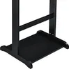 A close-up view of the base of a black wooden valet stand. Produktbild-Vorschau