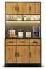 100x40x180cm Küchenschrank in Black+Natural mit Produktbild-Vorschau 7