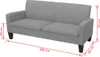 A grey sofa with dimensions indicated by red lines and text. Náhled obrázku produktu