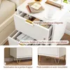 Nachtschrank 2er set, Beistelltisch weiss mit 2 Produktbild-Vorschau 4