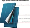 A blue tablet case is shown with its cover peeled back to reveal its internal layers and materials. Produktbild-Vorschau