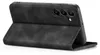 A black flip case for a smartphone is shown from a side angle, with the front cover open. Produktbild-Vorschau