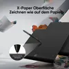 A digital drawing tablet with a stylus, presented with artistic elements and text highlighting its paper-like surface. Anteprima dell’immagine prodotto