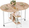Mondeer Table de cuisine pliante avec 2 étagères et Voir les images du produit 1