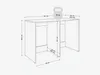 A diagram of a cabinet with dimensions and weight capacity. Produktbild-Vorschau