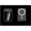 Two views of a black magnetic wireless power bank against a black background. Náhled obrázku produktu
