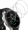 A close-up shot of a smartwatch with a screen displaying a route map, and three protective glass films are layered over it. Produktbild-Vorschau