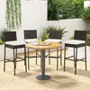 COSTWAY 4er Set Barhocker mit Sitzpolsterung & Fußstütze, Produktbild-Vorschau 2